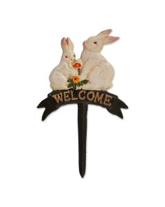 WELCOME BUNNIES CAST IRON SIGN
